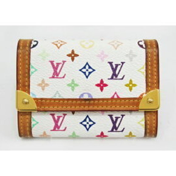 Louis Vuitton Porte Monnaie Plat Case Multicolor Bron White - Picture 1 of 1